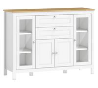 MOBILE DA CUCINA HOMCOM IT835-433 - Armadio in MDF bianco e rovere con 4 porte e 8 ripiani