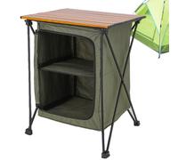 Mobile da Cucina Pieghevole per Esterni - Organizzatore di stoccaggio, Mobiletto per Tavolo da Barbecue Pieghevole - Feste, Picnic, Barbecue, Tavolo da Barbecue Pieghevole con ripi