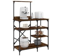 Mobile da Cucina Rovere Fumo 90x40x132 cm Multistrato e Metallo
