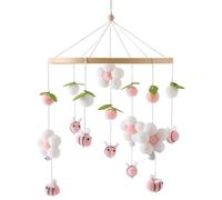 Mobile da culla,Giocattolo decorazione in legno,Mobile in legno con pompon fiori e - Per i bambini e la scuola materna Passeggino Spazio Giochi