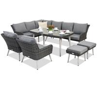 Mobile da giardino Bilbao Comida 7 + 2 pouf Garden Point antracite