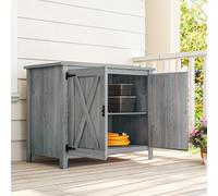 Mobile da giardino Outsunny in legno, capannone per attrezzi resistente alle intemperie 110x60x88,5 cm, capannone per attrezzi