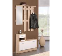 MOBILE DA INGRESSO CON SPECCHIO EFFETTO QUERCIA 100X25X180 CM