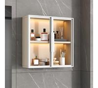 Mobile da parete con porta a s e scaffalatura in legno massello in alluminio a 2/3 ripiani, versatile