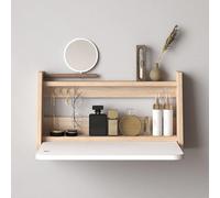 Mobile da parete in legno con specchio e mensola, per camera da letto e bagno, 60 cm, colore bianco, elegante soluzione di archiviazione per la decorazione della casa