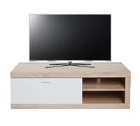 Mobile da Salotto Porta TV Design Moderno HWC-L33 43x140x42cm Colore Rovere e Bianco