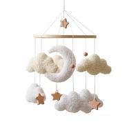 Mobile decorativo a forma di per lettino, con stelle in legno e sfera, aspetto delicato, nessun rumore meccanico, adatto per sponda per lettino, supporti per culla e ganci da parete, ecc