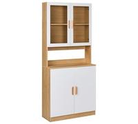 Mobile decorativo con vano portaoggetti ed espositore in vetro Bianco