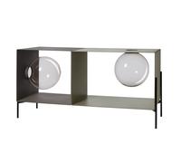 mobile di design globe double Fango ,giada ,base nera in Ferro 123,2x40Px60Hcm(30cmdidiametroperlesfere)
