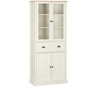 Mobile Dispensa A 5 Livelli Con Cassetto Centrale In Mdf E Truciolato, 76x40x182.5 Cm, Bianco Crema