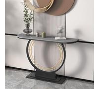 Mobile divisorio per ingresso contro il muro, tavolo da veranda, tavolo da consolle moderno, mobile da veranda con struttura in ferro battuto, piattaforma d'ingresso(A,100x30x80cm/39.4x11.8x31.5in)
