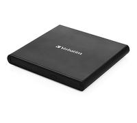 Masterizzatore CD/DVD esterno Slimline, Masterizzatore DVD Nero, Nero, Vassoio, Orizzontale, Computer portatile, DVD±RW, USB 2.0