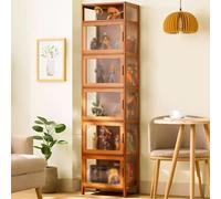 Mobile Espositore, Vetrinetta for Collezionismo con Ante, Vetrina Espositiva da Terra Alta 170 cm for Soggiorno, Camera da Letto e Ufficio, in Acrilico Trasparente su Tre Lati