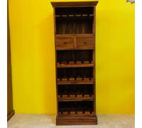 Mobile etnico cantinetta porta bottiglie e calici
