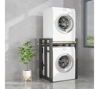 Mobile For Lavatrice (larghezza 75 Cm) - Stabile E Regolabile In Altezza - Ripiano Sopra Lavatrice E Asciugatrice In Metallo E Legno - Sovrastruttura Salvaspazio For Lavanderia(Balck-light walnut)