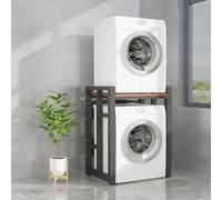 Mobile For Lavatrice (larghezza 75 Cm) - Stabile E Regolabile In Altezza - Ripiano Sopra Lavatrice E Asciugatrice In Metallo E Legno - Sovrastruttura Salvaspazio For Lavanderia(Balck-teak)