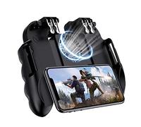 Mobile Game Controller per Pubg con Ventole di Raffreddamento, Gogla Six Finger L1R1 Shoot e Aim Triggers Joystick Gamepad per Android e iPhone Battle Royale/Knives out (includere 2 Finger Sleeve)
