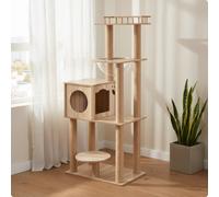 Mobile Gatto con Tiragraffi Piattaforme Multiple Tiragraffi a Pali per Salotto