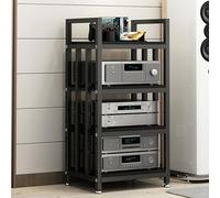 Mobile Giradischi e Porta Vinili, Supporto for Console for Videogiochi, Scaffale Audio-video For Amplificatore HiFi a 4 Livelli, Espositore for Apparecchiature Stereo, Ricevitore e Lettore CD