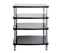 Mobile giradischi e porta vinili Supporto Stereo Aperto Laccato Lucido per Pianoforte Nero, Adatto All'uso In Sale Riunionip Salottip Studi di Registrazione(59 * 49 * 83cm)