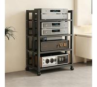 Mobile Hi-Fi e supporto multimediale, rack audio regolabile a 3 o 4 livelli con telaio in acciaio, robusto armadio portaoggetti per sala cinema casa, ufficio e soggiorno(60 x 40 x 120 cm)