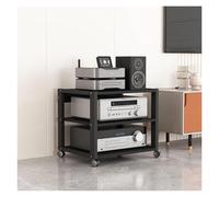 mobile hifi, mobile stereo, hifi Supporto, Mensola angolare con supporto multimediale AV a 3, 4 e 5 livelli, mobile TV angolare con torre audio montata su ripiano in legno regolabile(3-Tier)