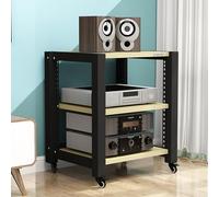 Mobile Hifi, Mobile Stereo, Mobile Stereo Hifi, Con Ripiani Regolabili, Mobile HIFI, Con Ruote E Supporto Regolabile In Altezza, Per Soggiorno, Sala Teatro, Centro Intratte(Light brown,64cm/25.2in)