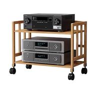 Mobile HiFi Rack Audio Tower - 2 a 5 ripiani in bambù AV mensola su ruote Open Stereo Component Cabinet per amplificatori & Media Storage Entertainment Center