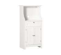 MOBILE HOMCOM PER MICROONDE IT835-677WT - Armadio in MDF Bianco con 2 porte e 1 ripiano, 1 cassetto