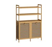 MOBILE HOMCOM PORTABIANCHERIA IT834-953V00AK - Armadio in bambù rovere con 2 porte e 2 ripiani
