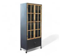 Mobile in ferro e legno marrone dimensioni 71x39x165 cm adatto per arredamento interno ed esterno