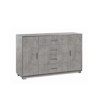 Mobile in kit 2 ante 4 cassetti Sarmog 136x86x41 cm cemento Cemento