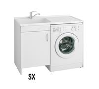 MOBILE IN LEGNO CON LAVATOIO + COPRILAVATRICE MOD. IDEX- 60 x 109 x H.89 cm V...