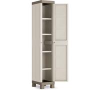 KIS Armadio da Esterno Armadietto 1 Anta 4 Ripiani in Resina 33x45x182 h cm colore Grigio/Tortora - 9673000 0313 Excellence