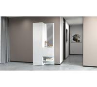 Mobile Ingresso 2 Armadietti e Specchio 90x35x191 cm Kompact Bianco Lucido