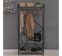 MOBILE INGRESSO LEGNO METALLO GRIGIO APPENDIABITI RASTRELLIERA 90x35x180h