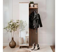 Mobile ingresso Medan 42A cannettato con specchio e 4 ripiani interni colore que