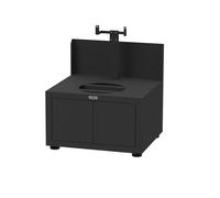 Mobile kamado 80 x 70 cm nero