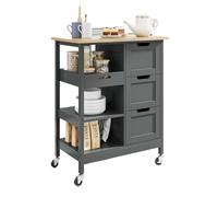 Mobile Kitchen Island on Wheels Carrello portatile in legno con stoccaggio Rolling Dining Service Trolley Modern Gray Kitchen Workstation con pannello di controllo