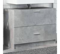 Mobile Lavabo Base Grigio Cemento in Legno con Cassetto e Scomparto, Design Salvaspazio, Mobiletto Sotto Lavabos Bagnos, Armadietto Da Bagnos, Mobili Bagnos, Mobile Base Lavabos, 78x37x59 cm