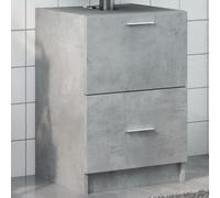 Mobile Lavabo Base in Legno con Finitura Grigio Cemento,1 Cassetto e 1 Scomparto,Mobiletto Sotto Lavabos Bagno Moderno,Mobiles Bagnos Salvaspazio,Armadietto Da Bagnos con Piano Per Lavabos,40x37x59cm