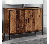 Mobile Lavabo Basso Effetto Legno Antico, Legno Ingengerizzato, Design Salvaspazio, Mobiletto Sotto Lavabo Bagno, Armadietto da Bagno, Adatto A Bagnos E Toilette, Legnos di Recupero, 80x30x60 cm