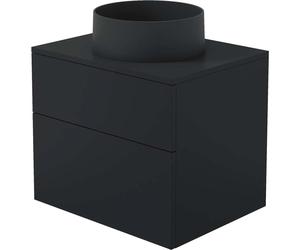 Mobile lavabo con lavabo granito Idrostile SlowMotion 600x520 mm nero Nero
