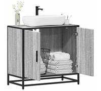 Mobile Lavabo Grigio Sonoma in Legno e Metallo, Mobiletto Sotto Lavabos Bagno con Ampio Spazio di Archiviazione, Mobiles Bagnos Salvaspazio, Mobile Base Lavabo o Armadietto Da Bagnos, 65x33x60 cm