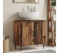 Mobile lavabo Haarlem in legno anticato, 59,5 x 31,5 x 59 cm, mobile da | Materiale in legno, resistente all'umidità, porta oscillante a 90°, reversibile, spaziosa, salvaspazio, facile da pulire