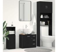 Mobile Lavabo in Legno Effetto Rovere Nero con Apertura Superiore, Design Salvaspazio con Ripiano Interno, Mobiletto Sotto Lavabos Bagnos, Mobile Base Lavabos, Armadietto Da Bagnos, 63x30x54 cm