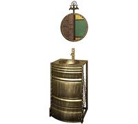 Mobile lavabo Moderno con Rubinetto e Scarico Mobiletto da Bagno autoportante Mobiletto da Bagno in Stile Industriale 20,8 x 17,7 x 32,2 Pollici, Bronzo, con Specchio (Bronzo con Specchio)