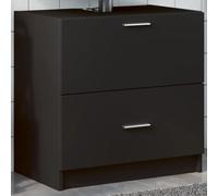 Mobile Lavabo Nero in Legno, Mobiletto Sotto Lavabos Bagno con 1 Cassetto e 1 Scomparto, Armadietto Da Bagnos Salvaspazio, Mobile Base Lavabo Compatto, Adatto a Bagno e Lavanderia, 59x37x59 cm