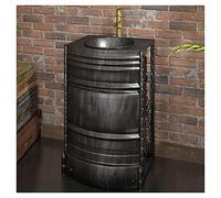 Mobile lavabo Singolo per Bagno Moderno, Mobile lavabo autoportante in Stile Industriale con Mobile portaoggetti per lavabo con Rubinetto e Scarico 20,8 x 17,7 x 32,2 Pollici, Rame Rosso, con specch