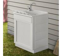 Mobile lavatoio 60x60 bianco con serranda vasca e asse strofinatoio